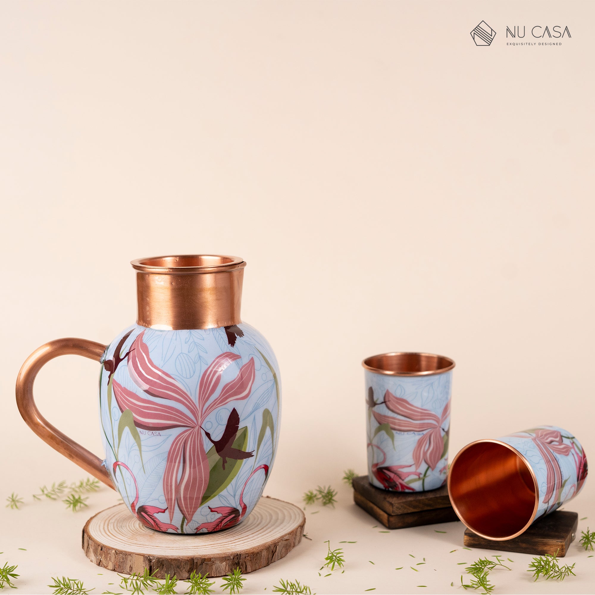 Buy copper jug set with copper glass online utensil uses benefits best price 