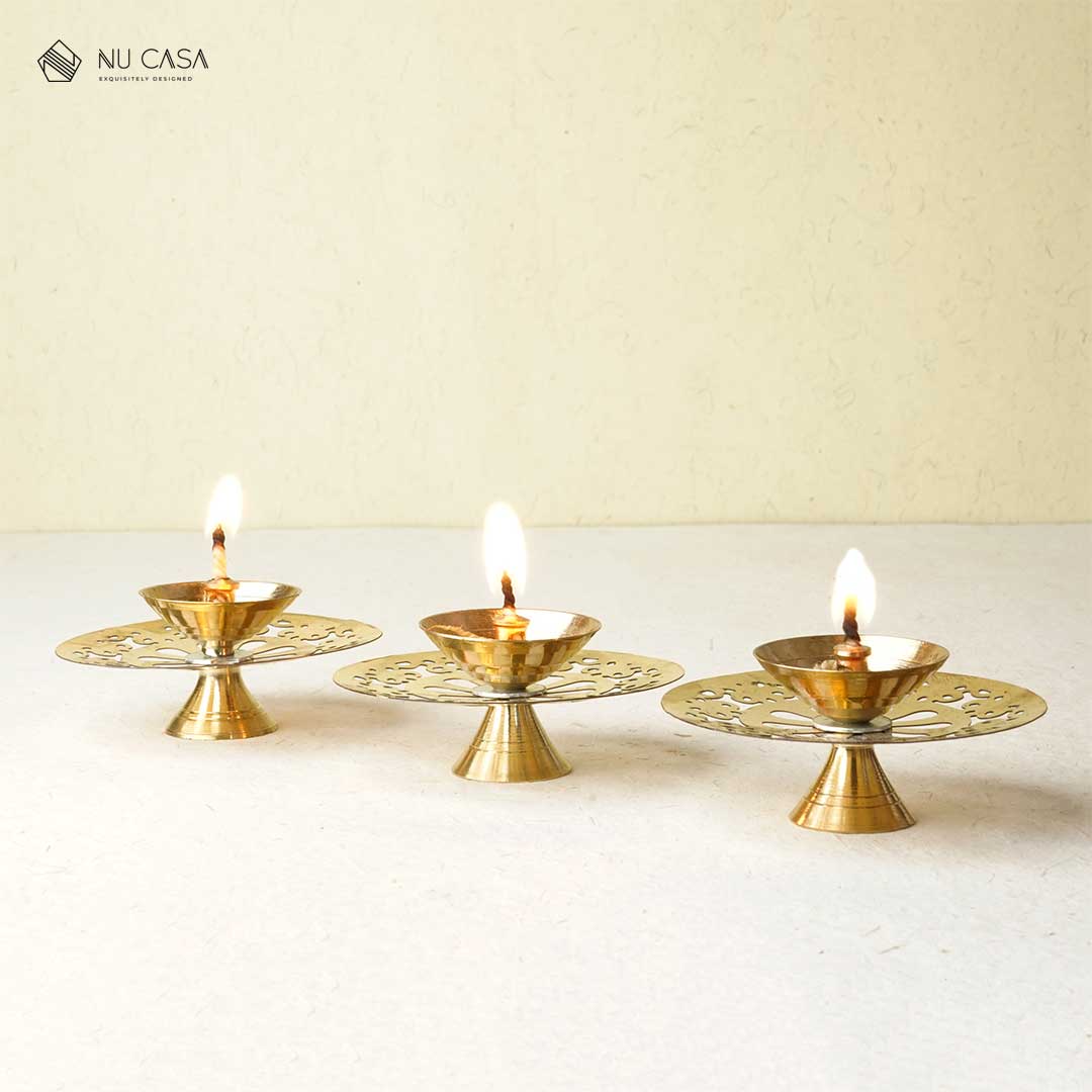 Buy Decorative brass Diya Lamp Online in India pooja festive home decor