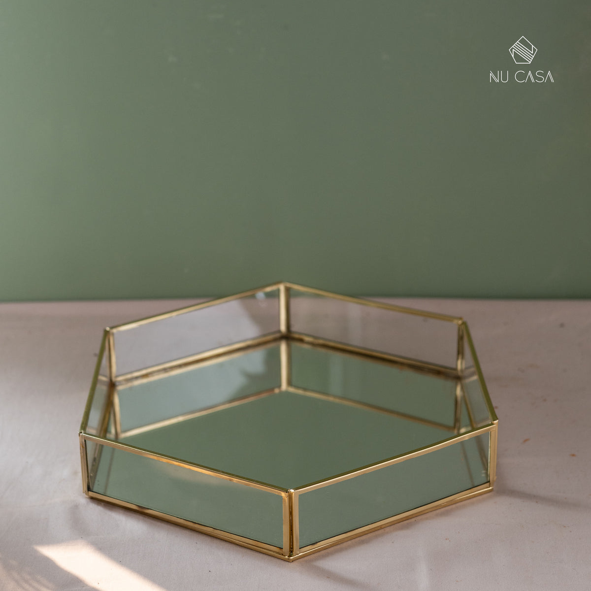 Shop glass tray set serving best price hexagonal design cost quality