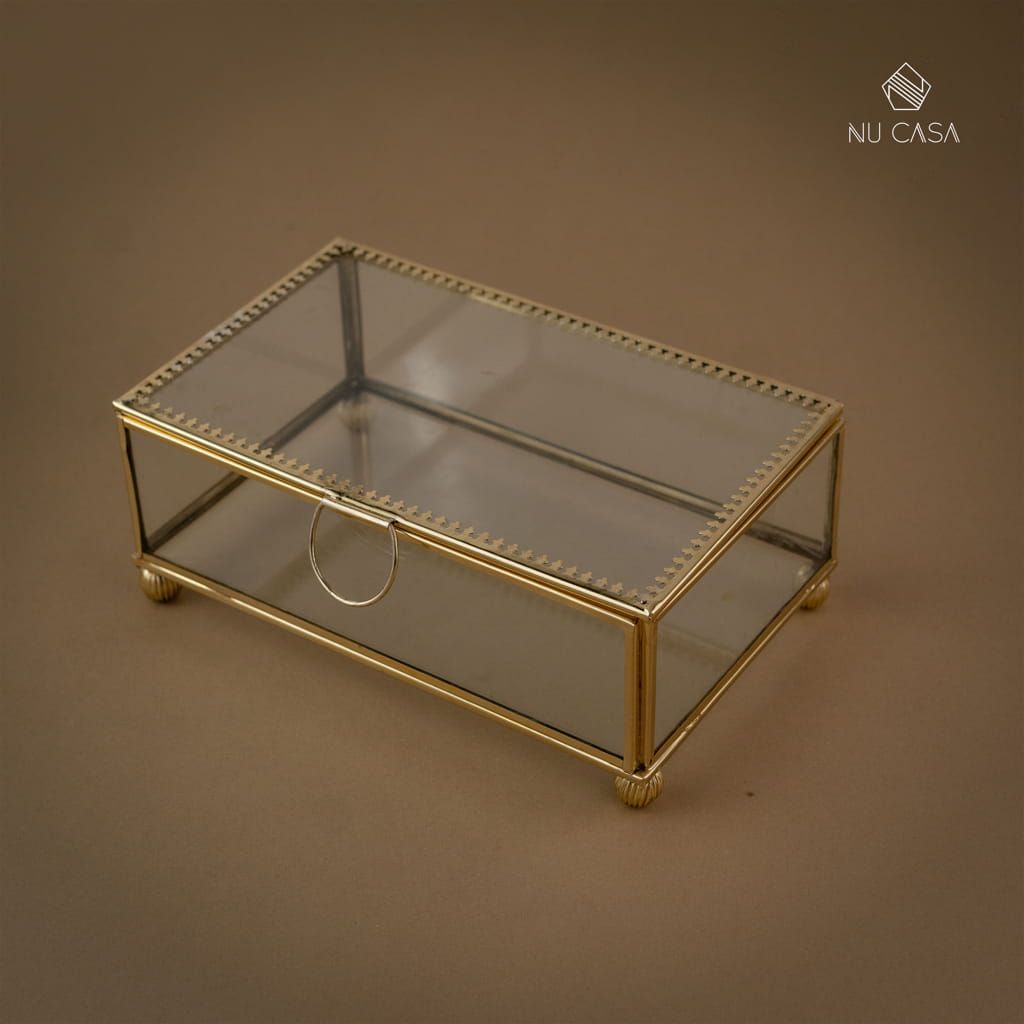 Buy jewelllery storage Vanity box brass frame storage online for women 