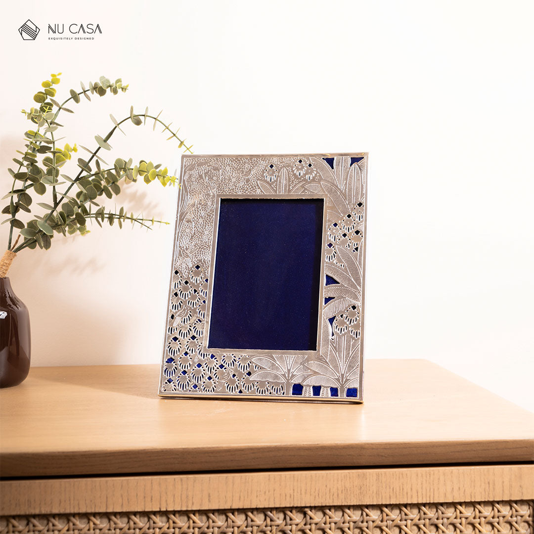 Palm Design Silver Photo Frame