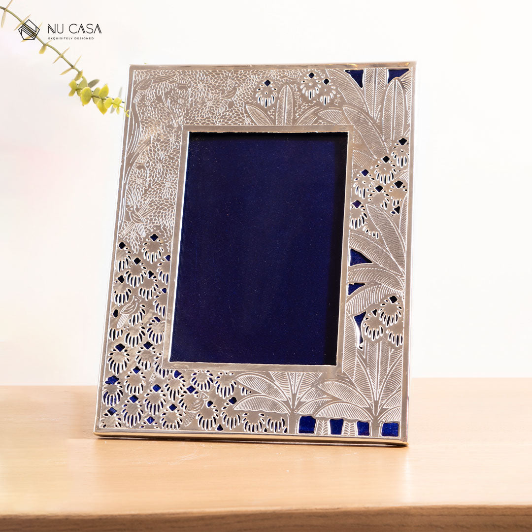 Palm Design Silver Photo Frame