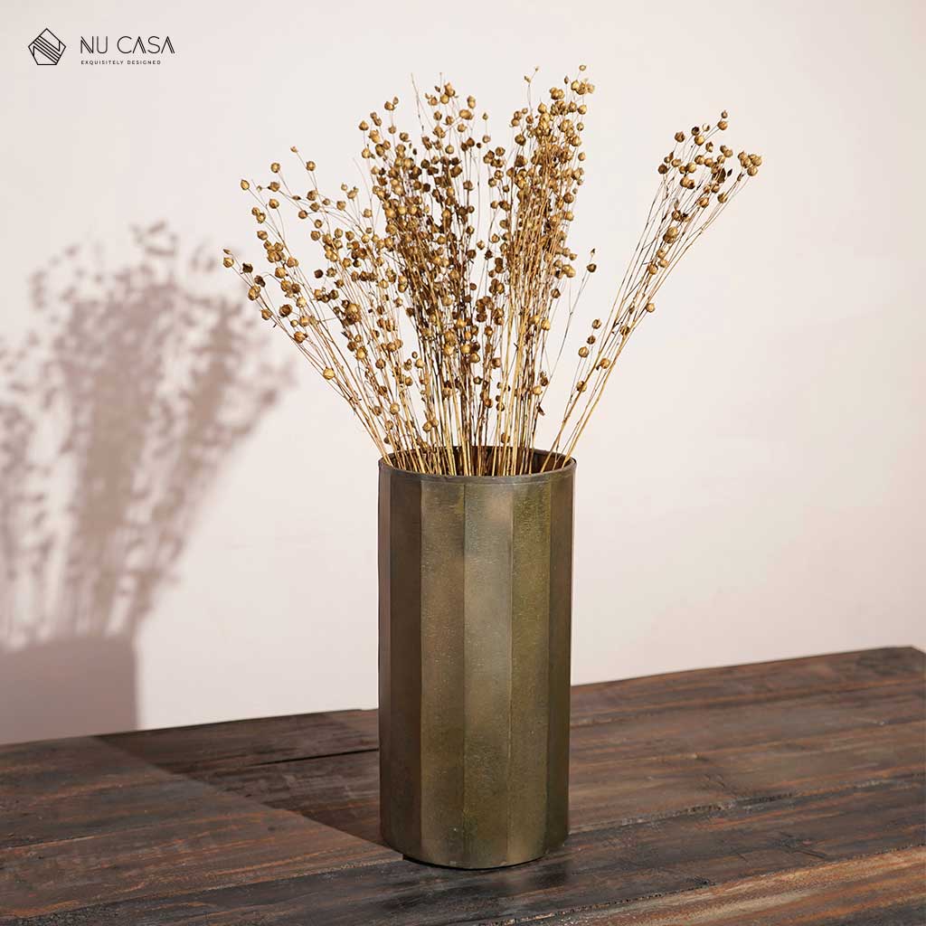 Shop Cylindrical Aged Antique Vase set online rustic finish vintage home decor