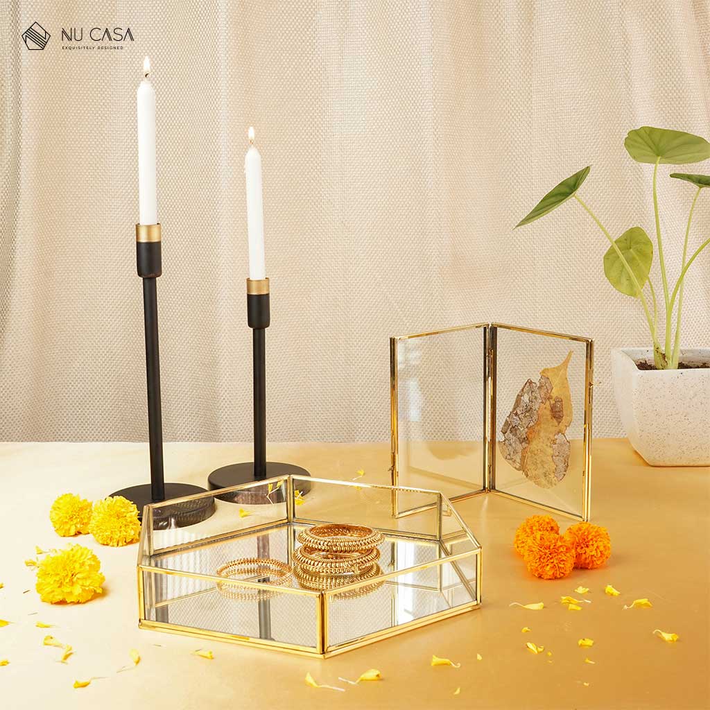 buy premium diwali gifting hamper festive gifting candle holder brass glass frame
