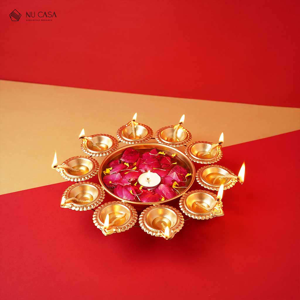 Buy brass urli diya stand decoration best price online free delivery 