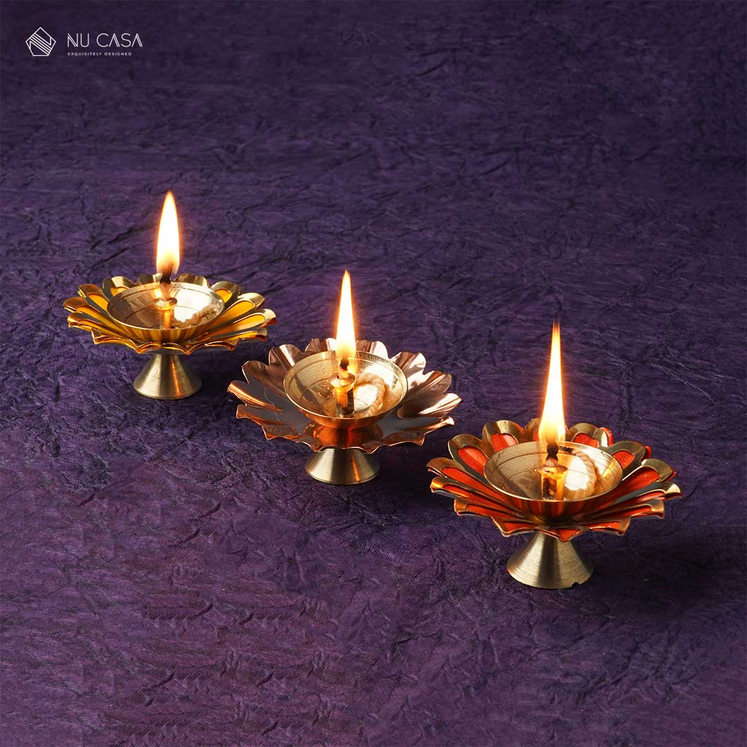 Buy Brass diya online coloured at best price in india home décor