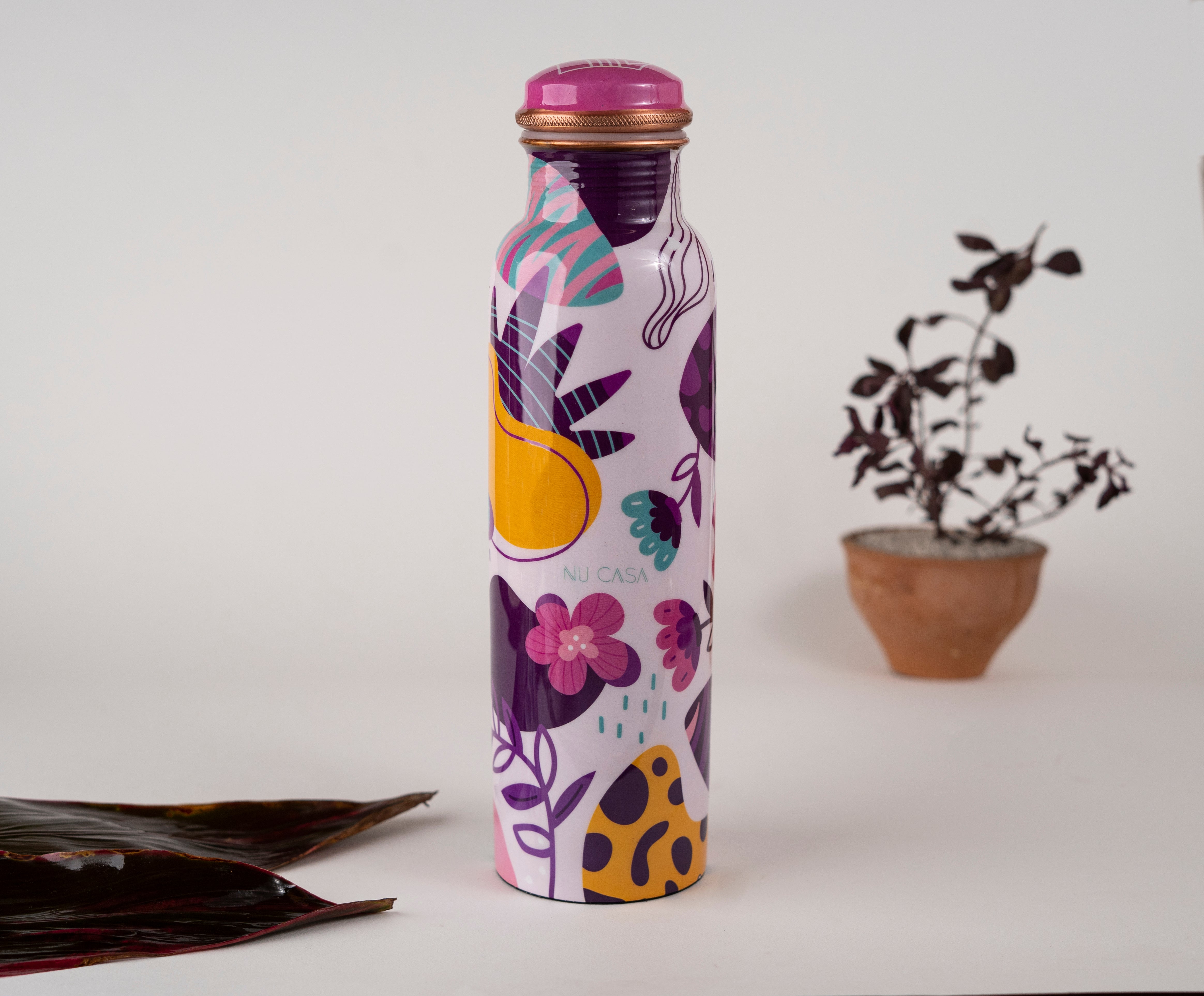 Kalumei Translucent Floral Cup 16-Oz. Water Bottle