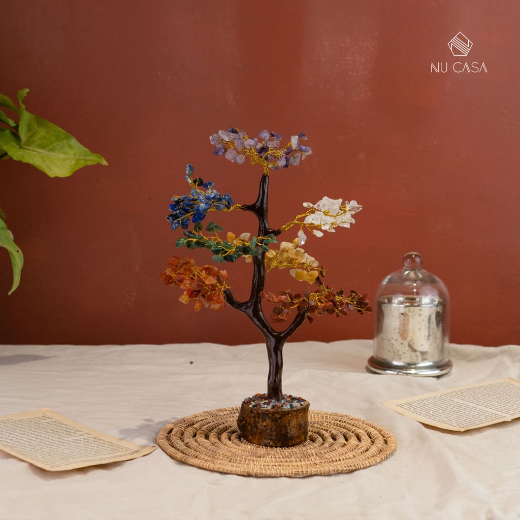 Natural Original Agate Crystal Multi Stone Chip Vastu Tree best price home décor india 