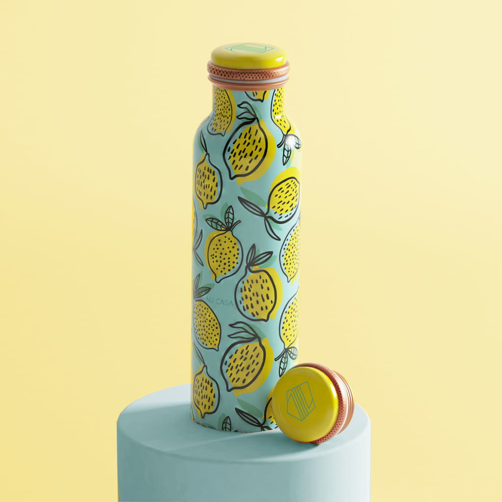 Buy designer copper bottle healthy copperware कॉपर पानी की बोतल 1 litre