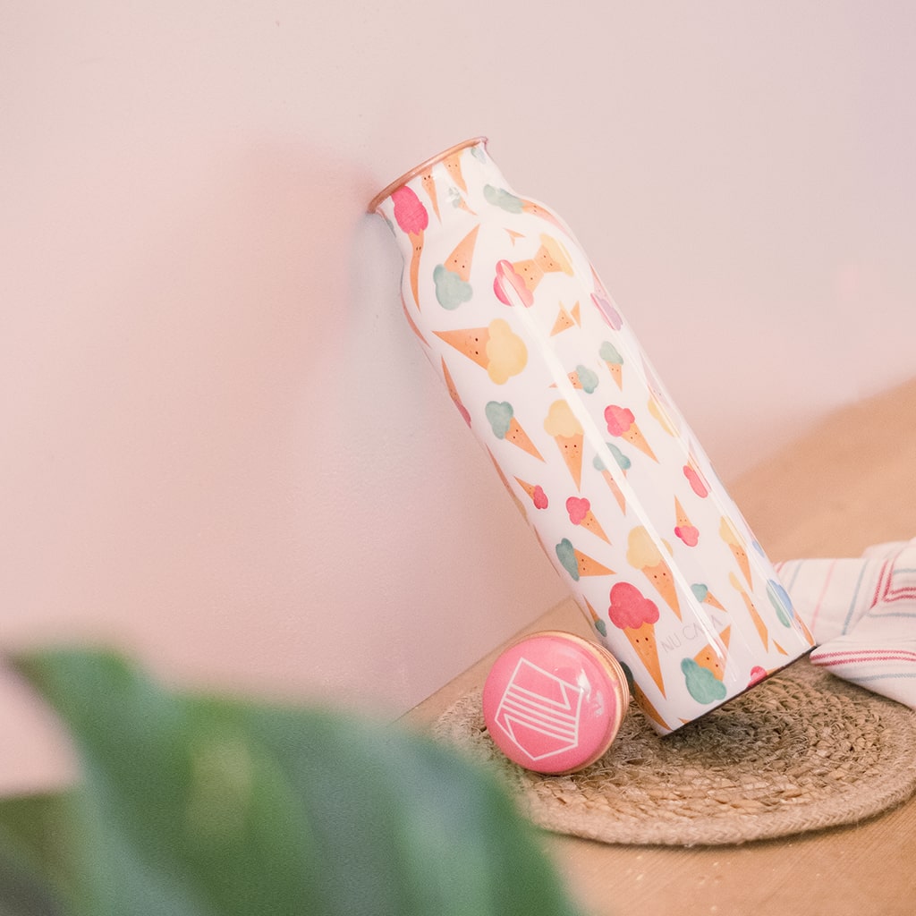 Buy Copper bottle printed design health advnatages antimicronbial uses