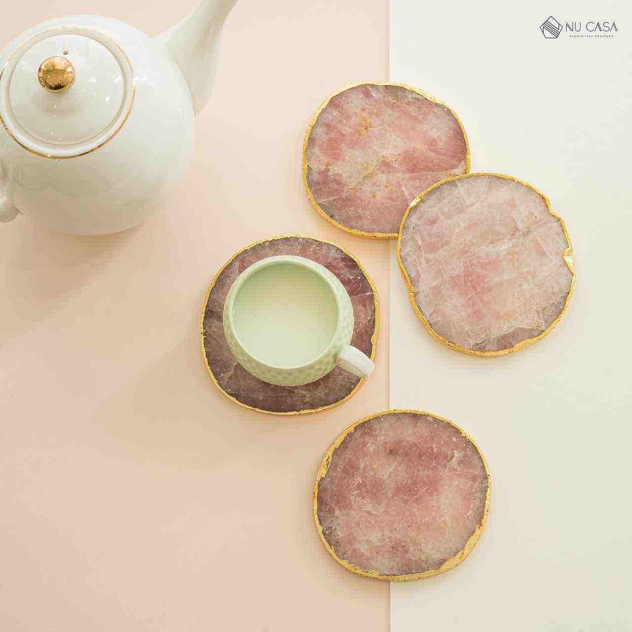 Buy rose stone coaster online tea table hand made natural best home décor 